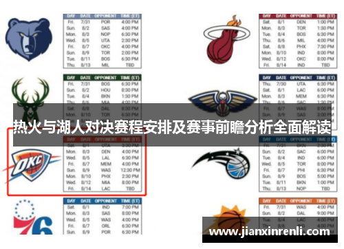 热火与湖人对决赛程安排及赛事前瞻分析全面解读